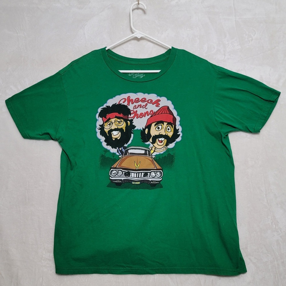 Cheech and Chong T Shirt Adult XL Green Low Rider Short Sleeve Casual
